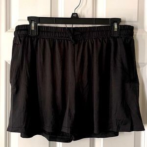 NWOT Women’s Athletic Black Shorts, Large